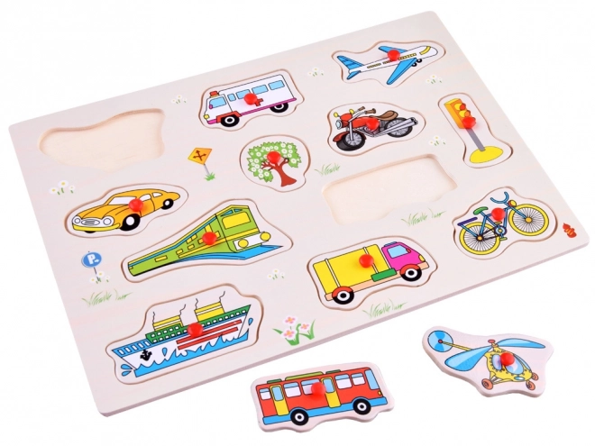 Dřevěné puzzle vozidla
