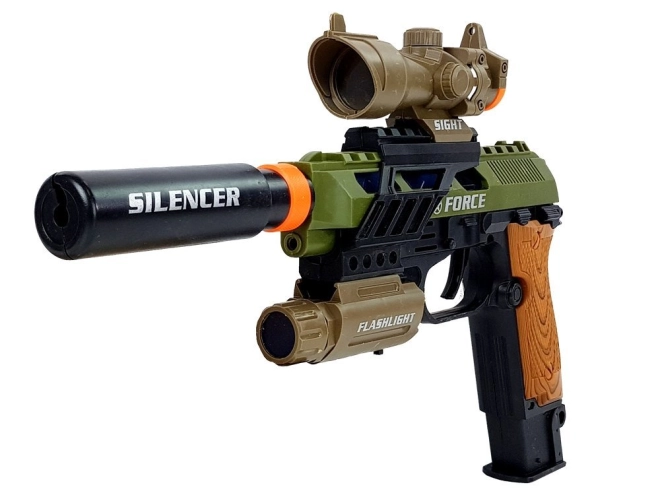 Realistická pistole se světly a zvuky