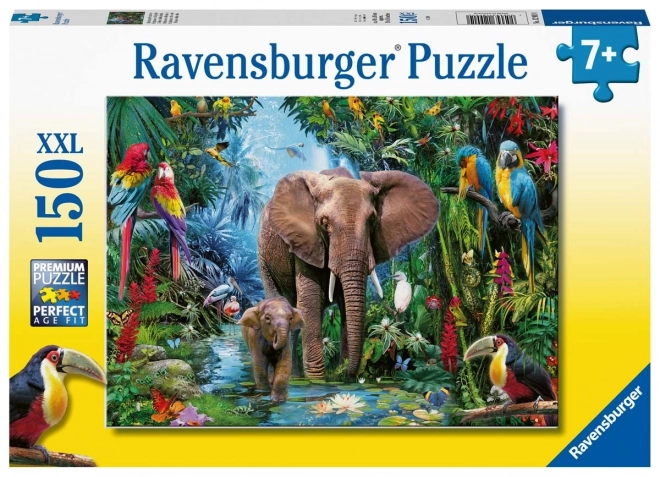RAVENSBURGER Puzzle Sloni v džungli XXL 150 dílků