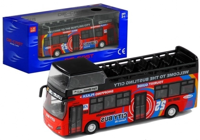 Turistický dvoupatrový autobus 1:32 Otevírání dveří Zelená barva