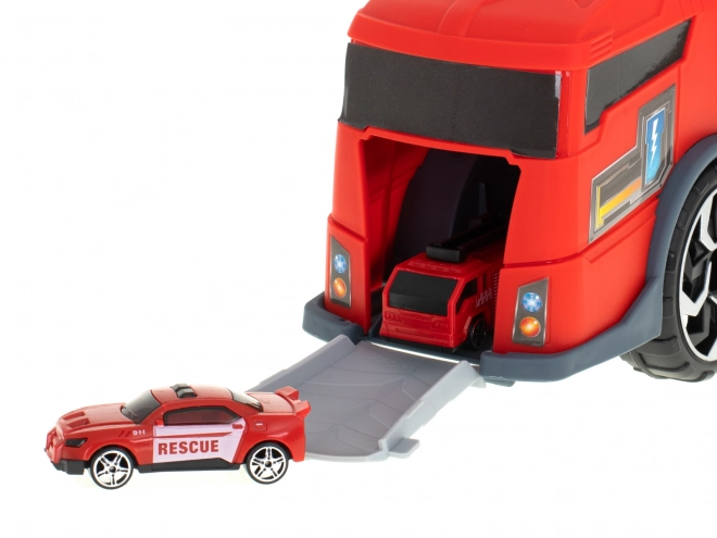 Hasičský kamion - Transportér a parkovací hračka