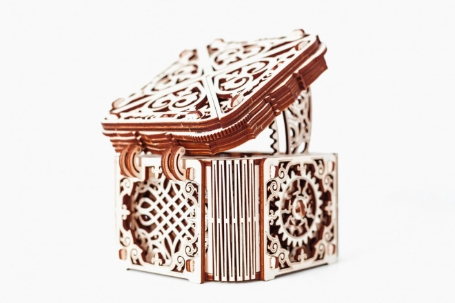 Dřevěný mechanický puzzle Tajemná schránka