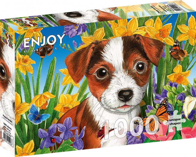 Puzzle Štěňátko v zahradě 1000 dílků