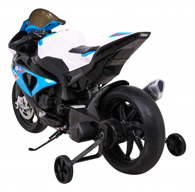 Dětská bateriová motorka BMW HP4 Modrá + pomocná kolečka + pomalý start + EVA + MP3 LED