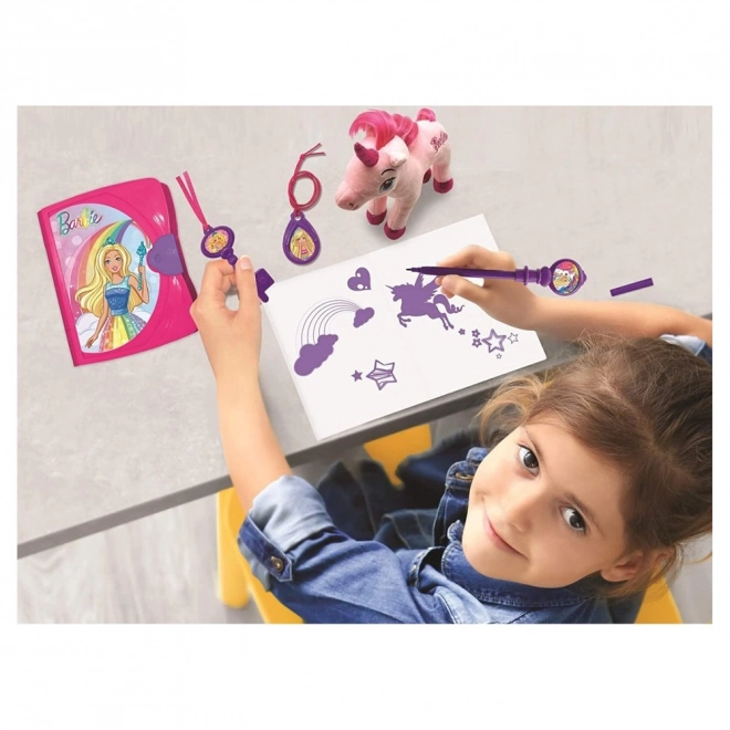 Elektronický tajný deník Barbie s plyšovým jednorožcem a doplňky