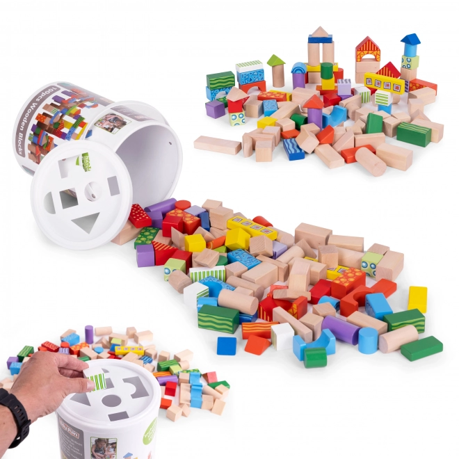 Dřevěné stavebnice pro děti s třídicí nádobou ECOTOYS