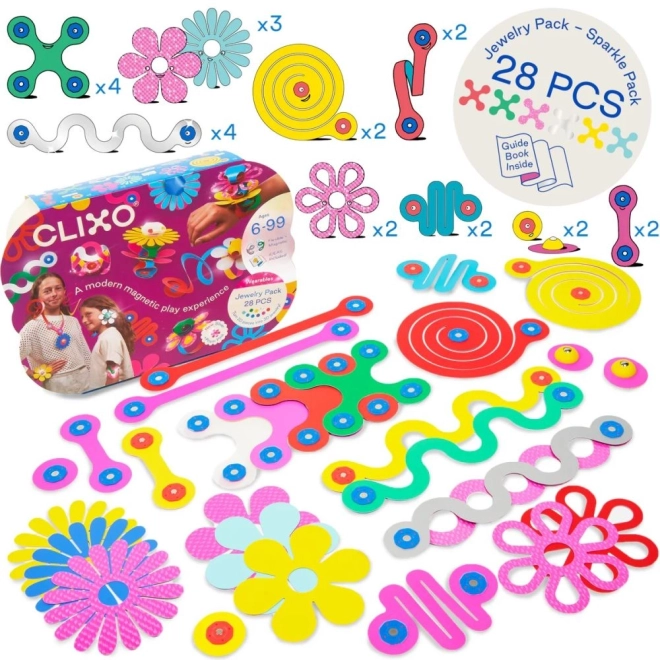 Clixo Jewelry Pack Kreativní sada kostek pro tvorbu šperků - 28 ks