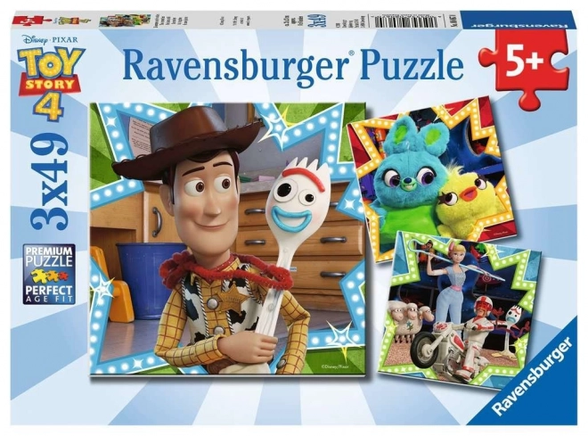 RAVENSBURGER Puzzle Toy Story 4: Jsme v tom společně 3x49 dílků