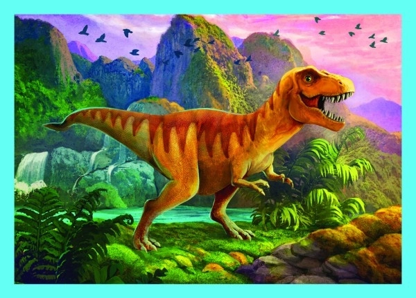 Puzzle 4v1 Unikátní dinosauři 28,5x20,5cm v krabici 28x28x6cm