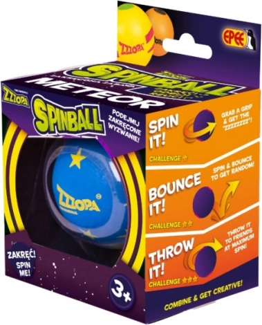 Spinball – zábavný míček modro‑žlutý Meteor