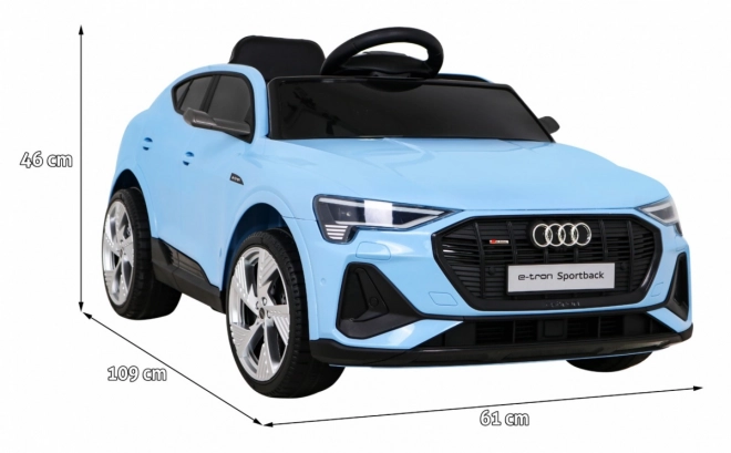 Audi E-Tron Sportback pentru copii + Pilot + tracțiune 4x4 + pornire lentă + radio MP3 + LED – Modrá
