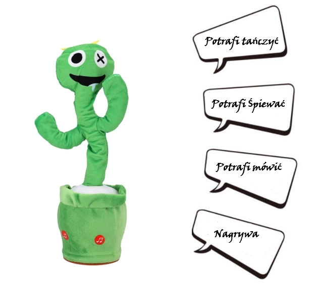 Dětská hračka - Tančící a zpívající maskot ROBLOX RAINBOW FRIENDS – zelený