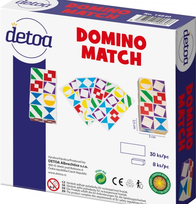 Společenská hra Domino Match z dřeva v krabičce