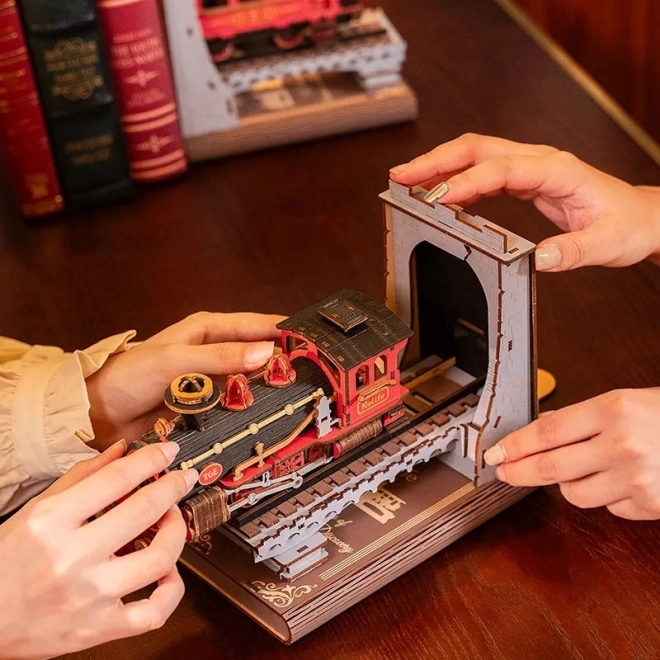 3D skládačka zarážka na knihy Historický parní vlak