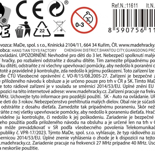 Dálkově ovládaný nákladní automobil se světlem