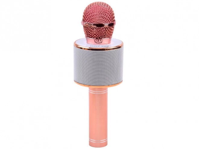 Bezdrátový karaoke mikrofon s reproduktorem – Růžová
