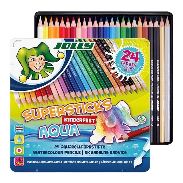 Tužky Supersticks Aqua 24 barev v kovové krabičce