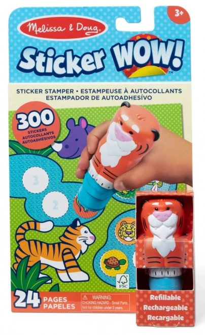 Sticker WOW! Knížka a razítko s nálepkami - Tygr
