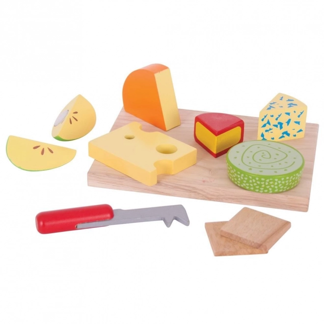 Bigjigs Toys dřevěný sýrový set na desce