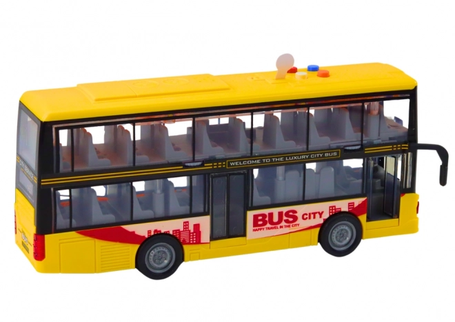 Dvoupatrový autobus 1:16 Světla Zvuky Drive Yellow