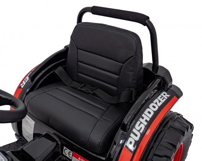 Dětský červený traktor a bagr na baterie s pohyblivou lžící