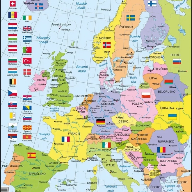 Larsen Puzzle Politická mapa Evropy 48 dílků