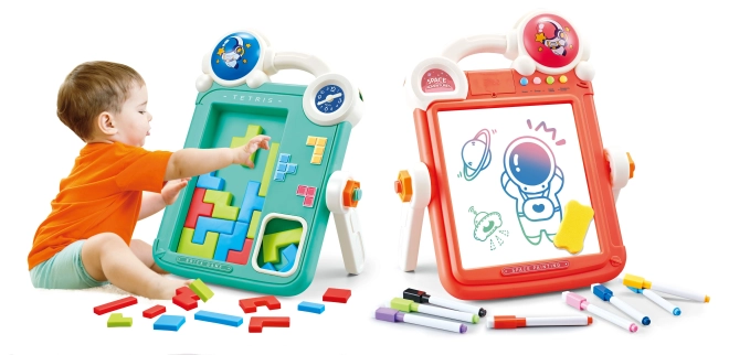 Oboustranná kreslicí tabule a hra Tetris 2v1