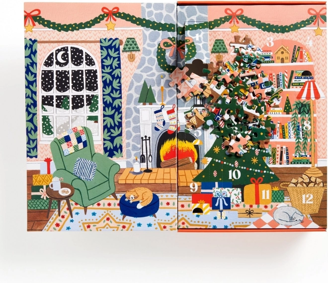 GALISON Puzzle Adventní kalendář Doma na Vánoce 12x42 dílků