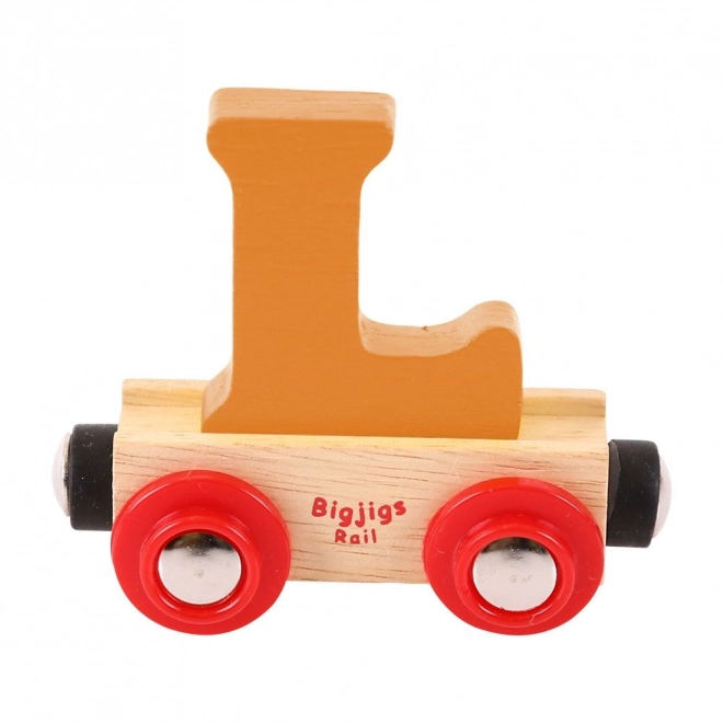 Bigjigs Rail Vagónek dřevěné vláčkodráhy - Písmeno L