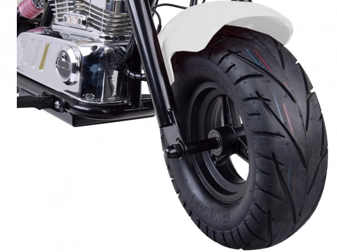 Elektrický motorka Chopper na baterii pro děti – Bílá