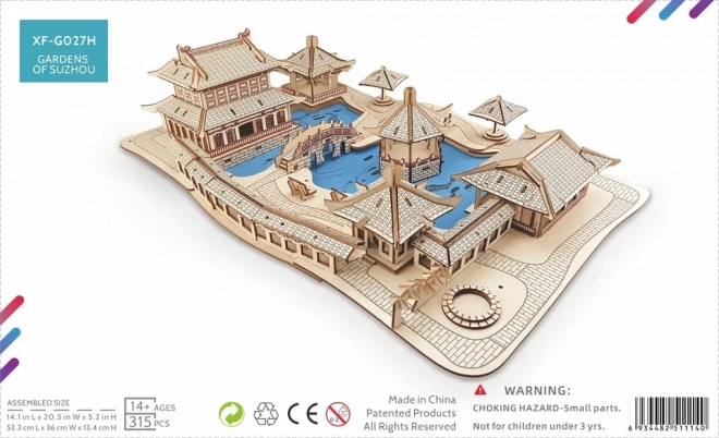 Dřevěné 3D puzzle Zahrady Suzhou