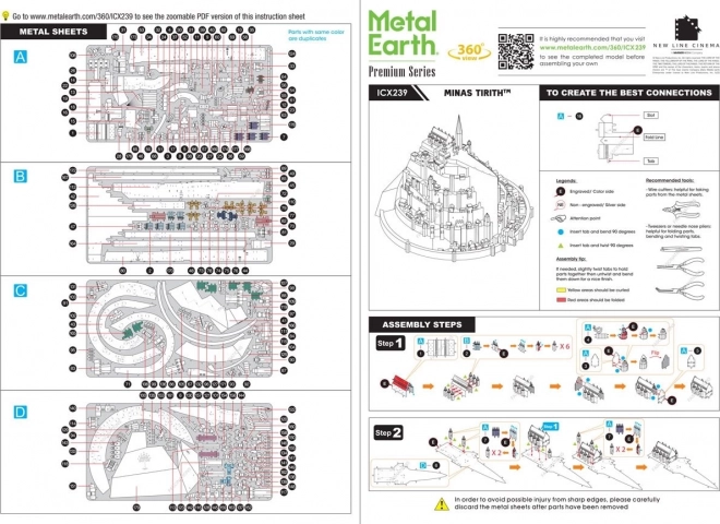 METAL EARTH 3D puzzle Premium Series: Pán prstenů Minas Tirith