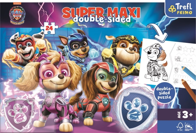 Puzzle SUPER MAXI oboustranné Psí tým v akci Tlapková patrola/Paw patrol 24 dílků v krab. 40x27x6cm