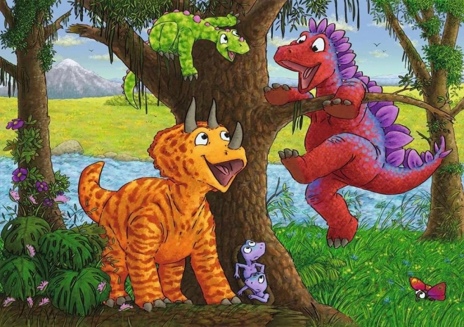 RAVENSBURGER Puzzle Hraví dinosauři 2x24 dílků