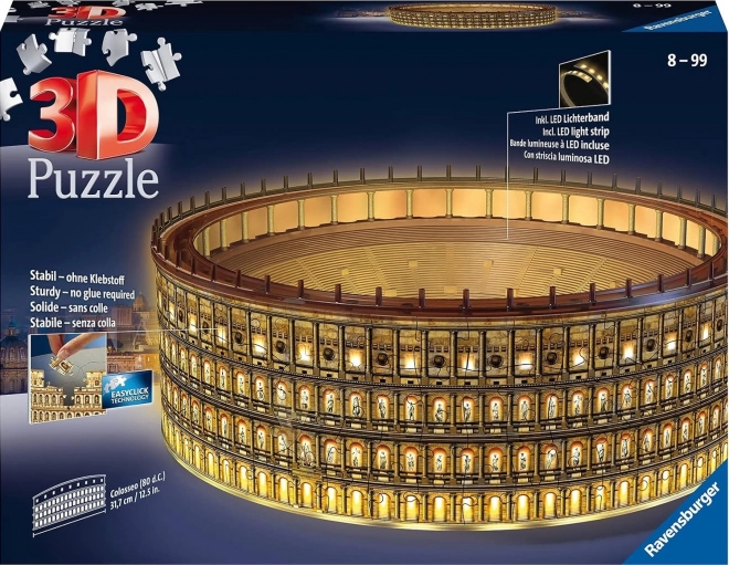 Svítící 3D puzzle noční Koloseum, Řím