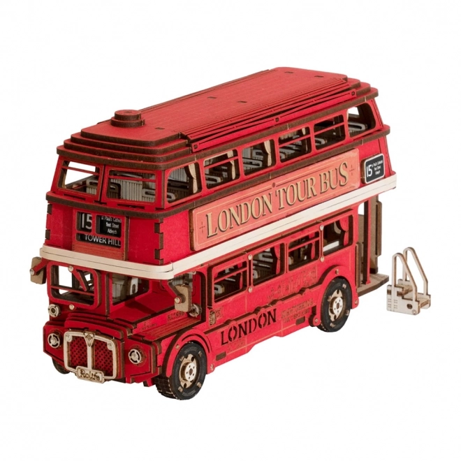 3D dřevěná skládačka londýnský double-decker