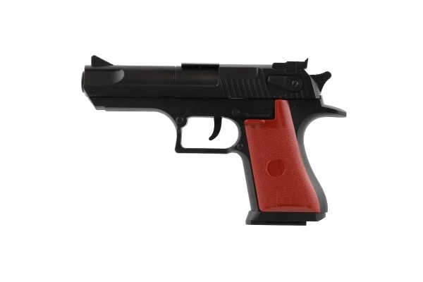 Pistole špuntovka 17cm plast + náboje 12ks + terč 2ks na kartě