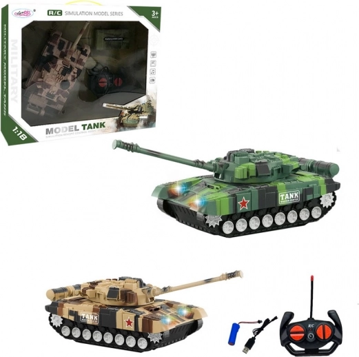Tank na dálkové ovládání se světly a zvukem pro děti