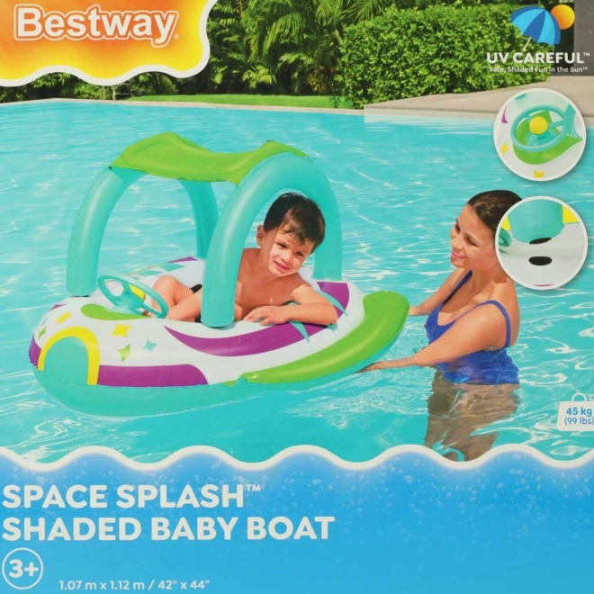Dětský nafukovací člun s volantem a sluneční clonou Bestway