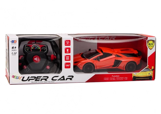 RC sportovní auto 1:12 Otevírací dveře oranžové