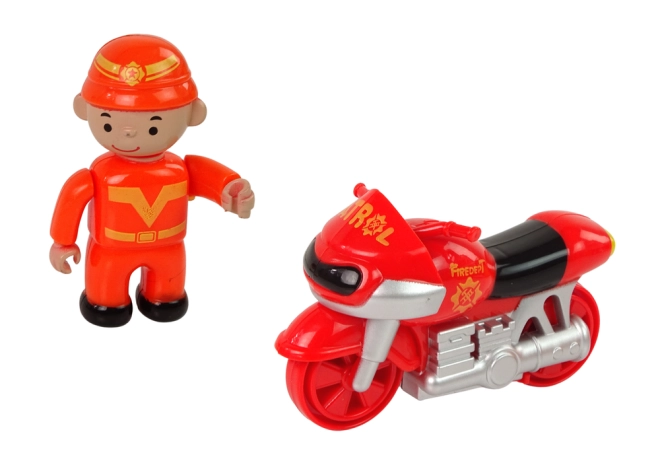 Motocykl s figurkou hasiče