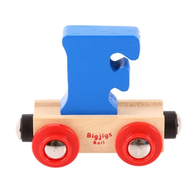 Bigjigs Rail dřevěný vagónek s písmenem F