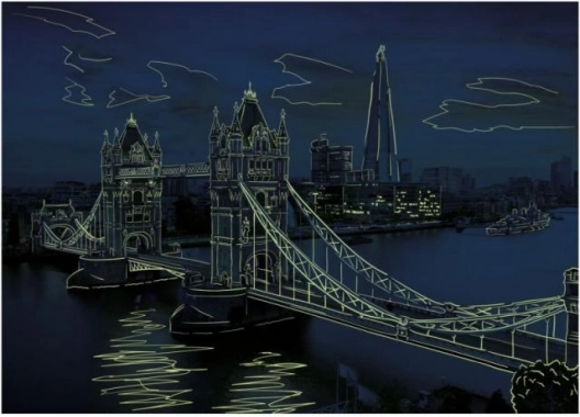 Neonové puzzle Soumrak nad Tower Bridge 1000 dílků