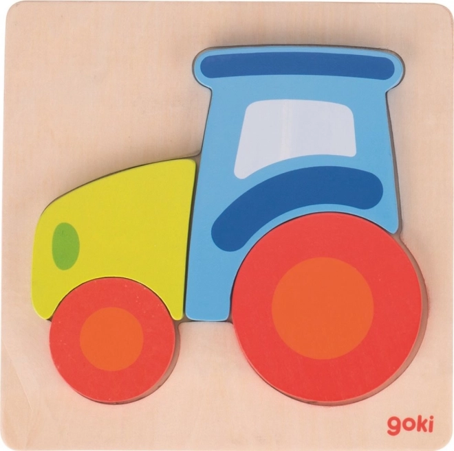 Dřevěné vkládací puzzle Hasičské auto