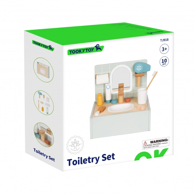 Toaletní sada s dřevěnými doplňky do koupelny od Tooky Toy