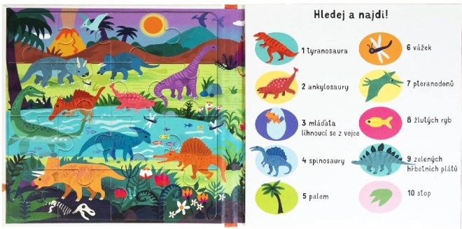 Magnetické puzzle Dinosauři 3x16 dílků