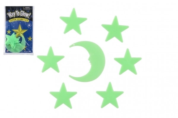 Svítící dekorace na zeď Hvězdy a Měsíc