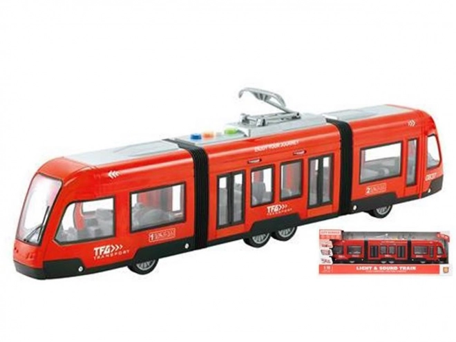 Tramvaj se světlem a zvukem s otevíracími dveřmi