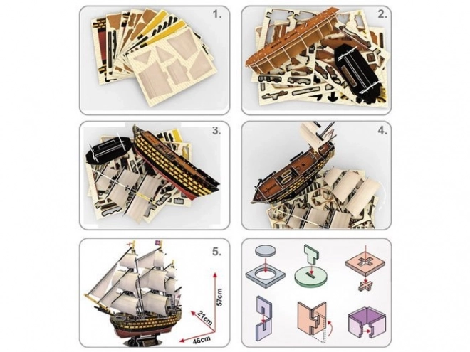 Puzzle 3D loď HMS VICTORY námořní loď ZA1785