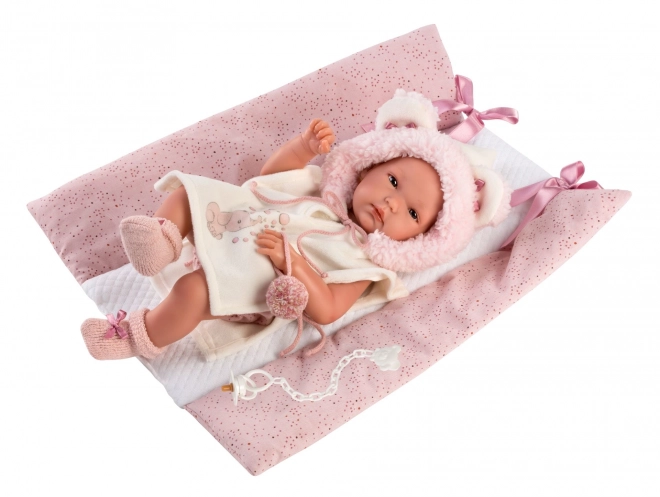 Llorens 63544 NEW BORN HOLČIČKA - realistická panenka miminko s celovinylovým tělem - 35 cm